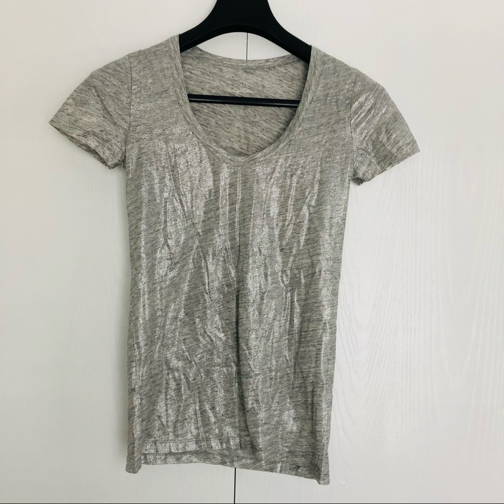 J.Crew metallic looking tee